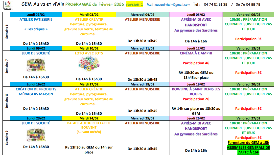 planning février 2025